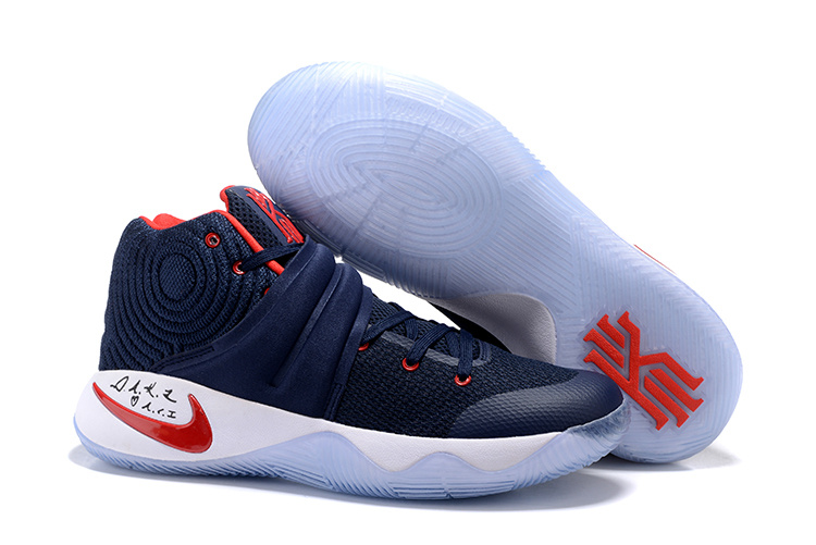 New 2016 Nike Kyrie 2 Deep Blue Red White Shoes
