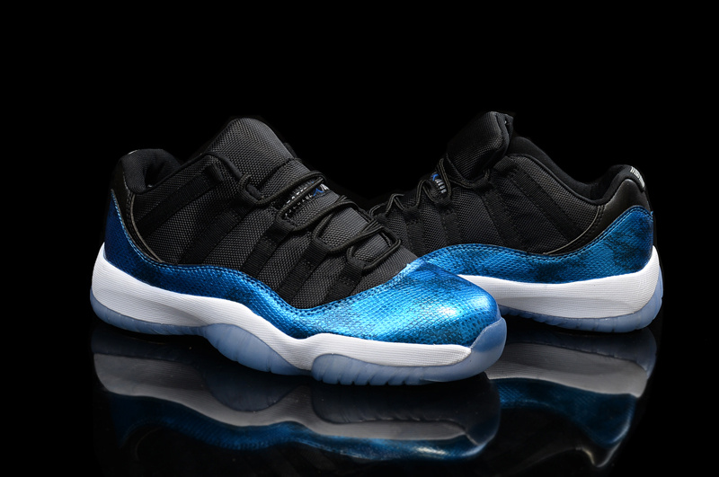 jordan 11 low black and blue