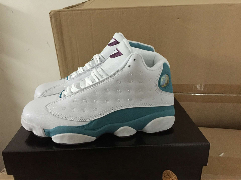 Nike Air Jordan 13 White Baby Blue Purple Shoes