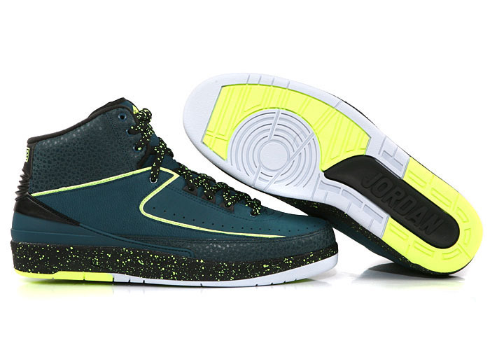 2016 Nike Air Jordan 2 Retro Deep Blue Black Green