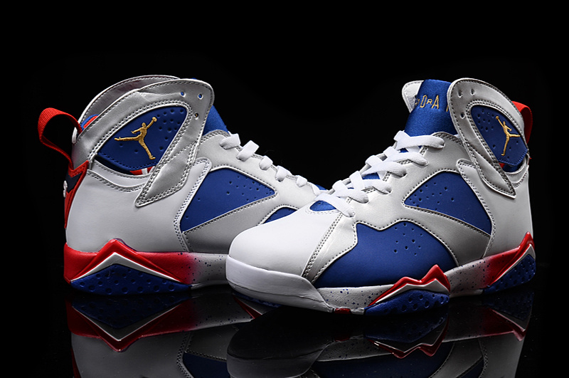 2016 Nike Air Jordan 7 Retro 2016 White Blue Red Shoes