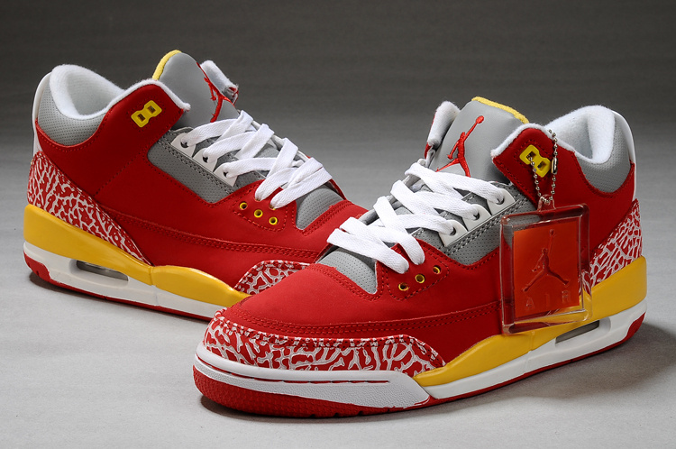 yellow red jordans