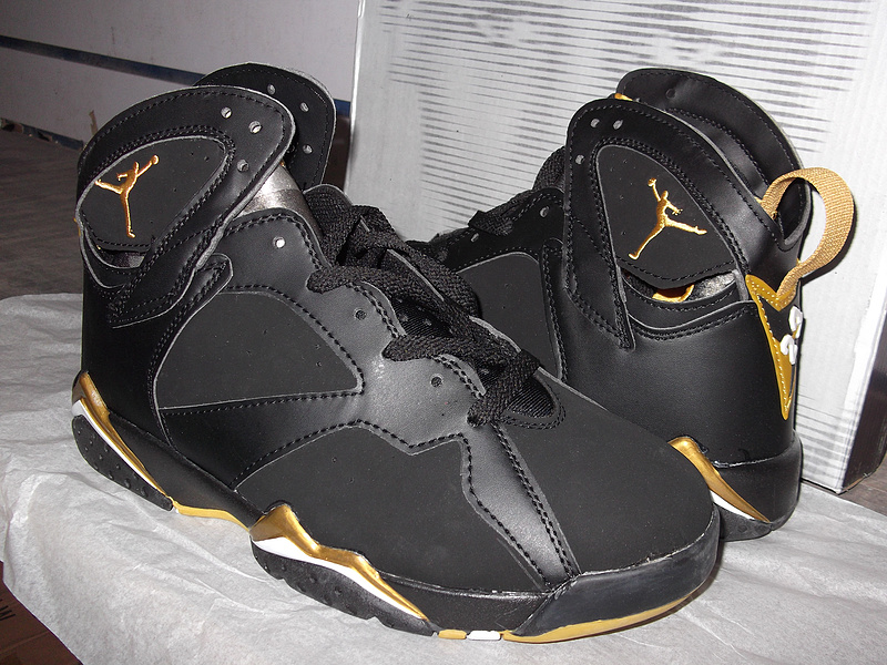 New Nike Air Jordan Retro 7 Black Gold Shoes