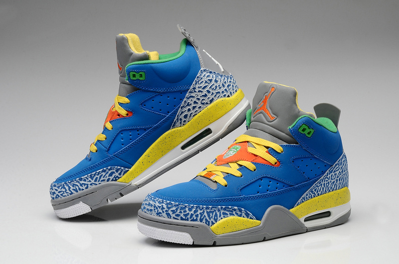 jordan spizike blue and yellow