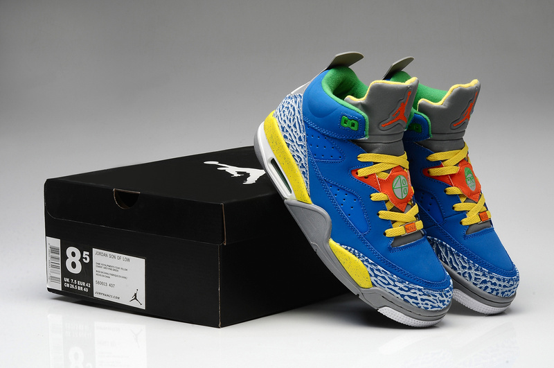 Nike Air Jordan Spizike Blue Grey Yellow White Shoes