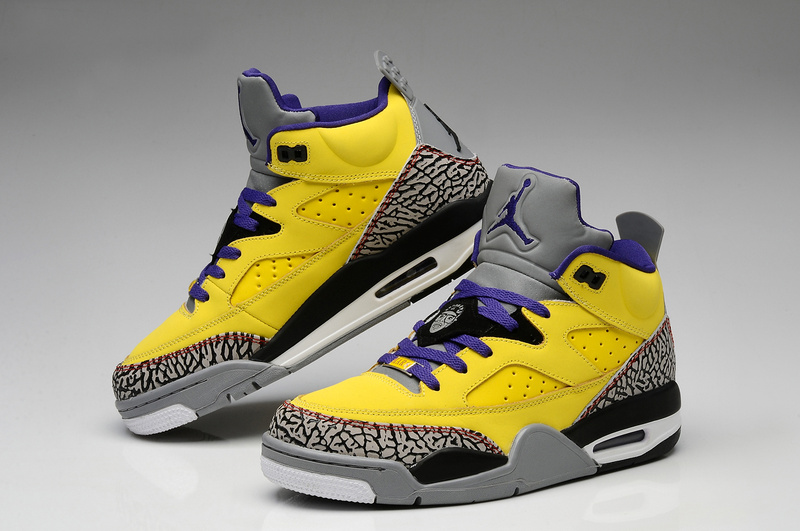 Nike Air Jordan Spizike Yellow Grey Cement Black Shoes