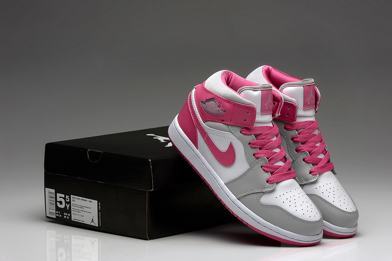 pink grey and white jordan 1