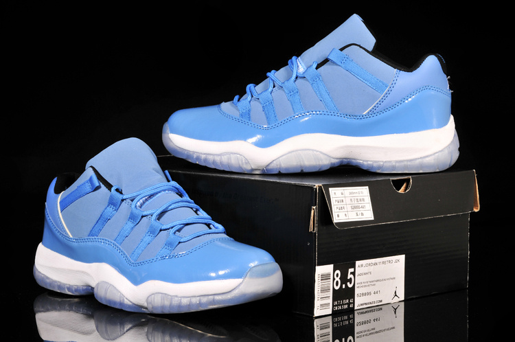 2014 Nike Air Jordan 11 Low Blue White Shoes 2014 Nike Air Jordan 11 Low Blue White Shoes