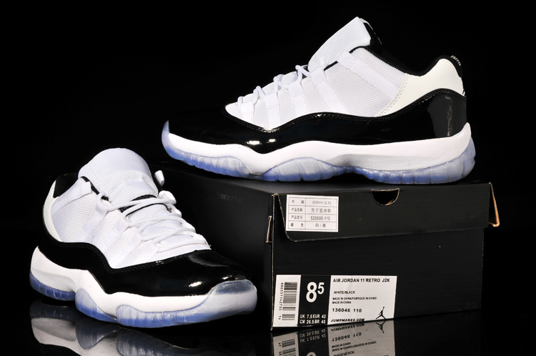 2014 Nike Air Jordan 11 Low Concord White Black Shoes