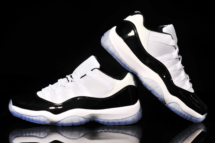 jordan 11 low cut black and white