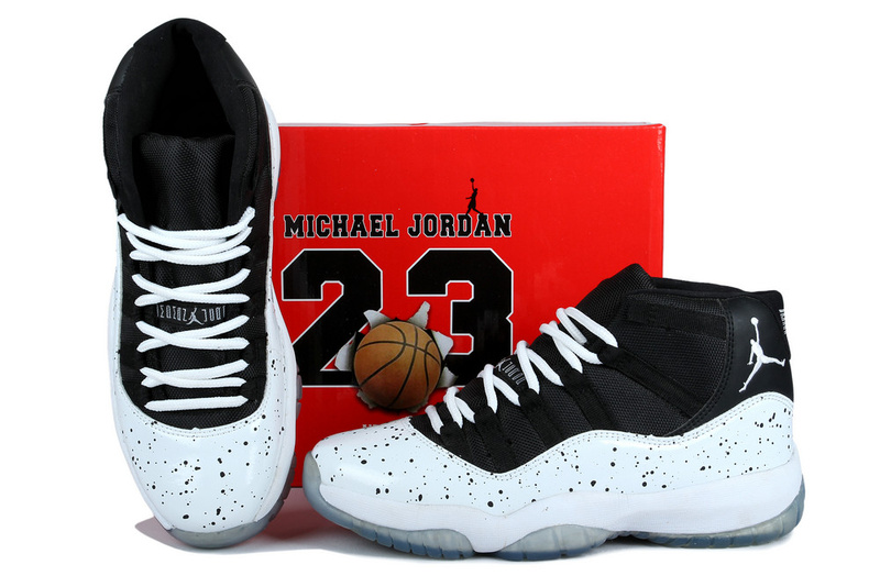 2014 Nike Air Jordan 11 Oreo Edition Black White Shoes