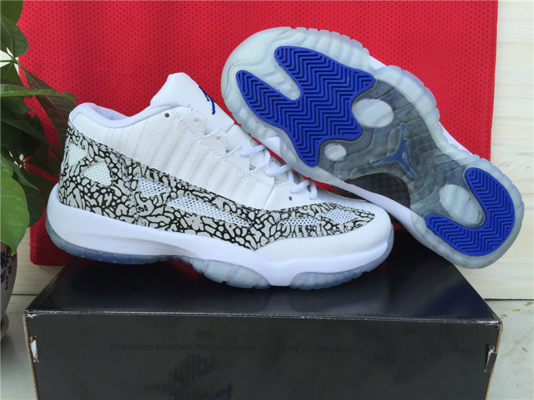 2015 Nike Air Jordan 11 White Grey Blue Shoes - Click Image to Close