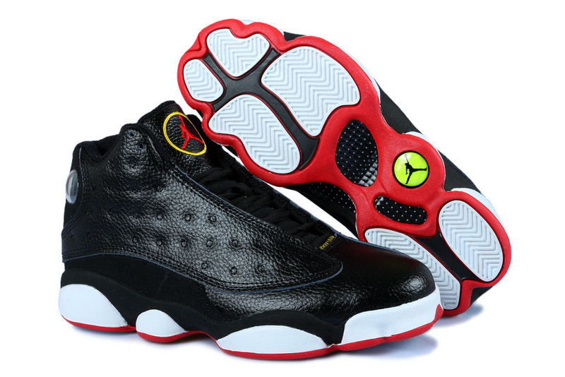 retro 13 black red and white