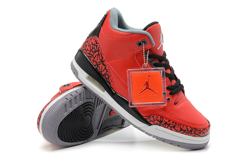 New Nike Jordan 3 Retro Black Red White Shoes