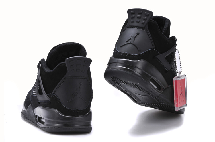 Nike 2015 Air Jordan 4 Retro All Black Shoes