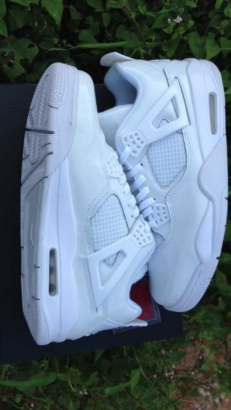 Nike 2015 Air Jordan 4 Retro All White Shoes