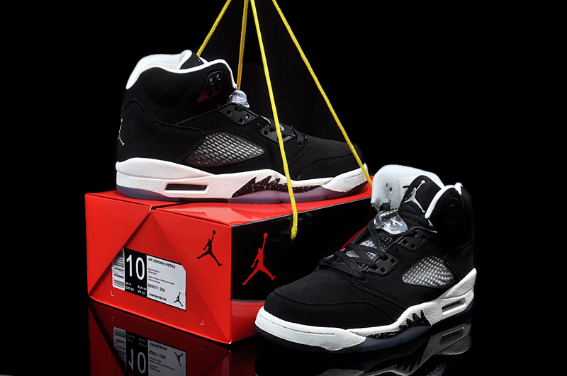 New Nike Air Jordan 5 Hardback Edition Black White Shoes - Click Image to Close