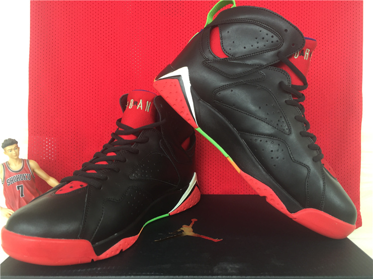 Nike 2015 Air Jordan 7 Retro Black Red Green