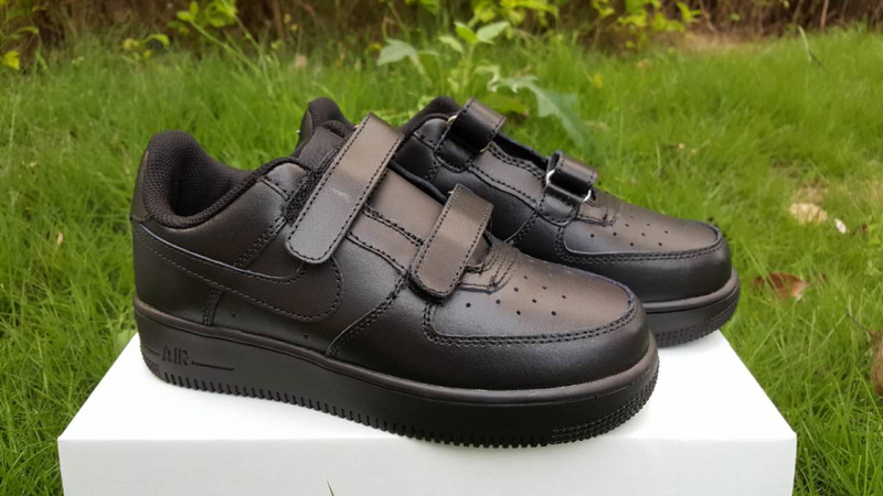 New Kids Nike Air Force All Black with Strap