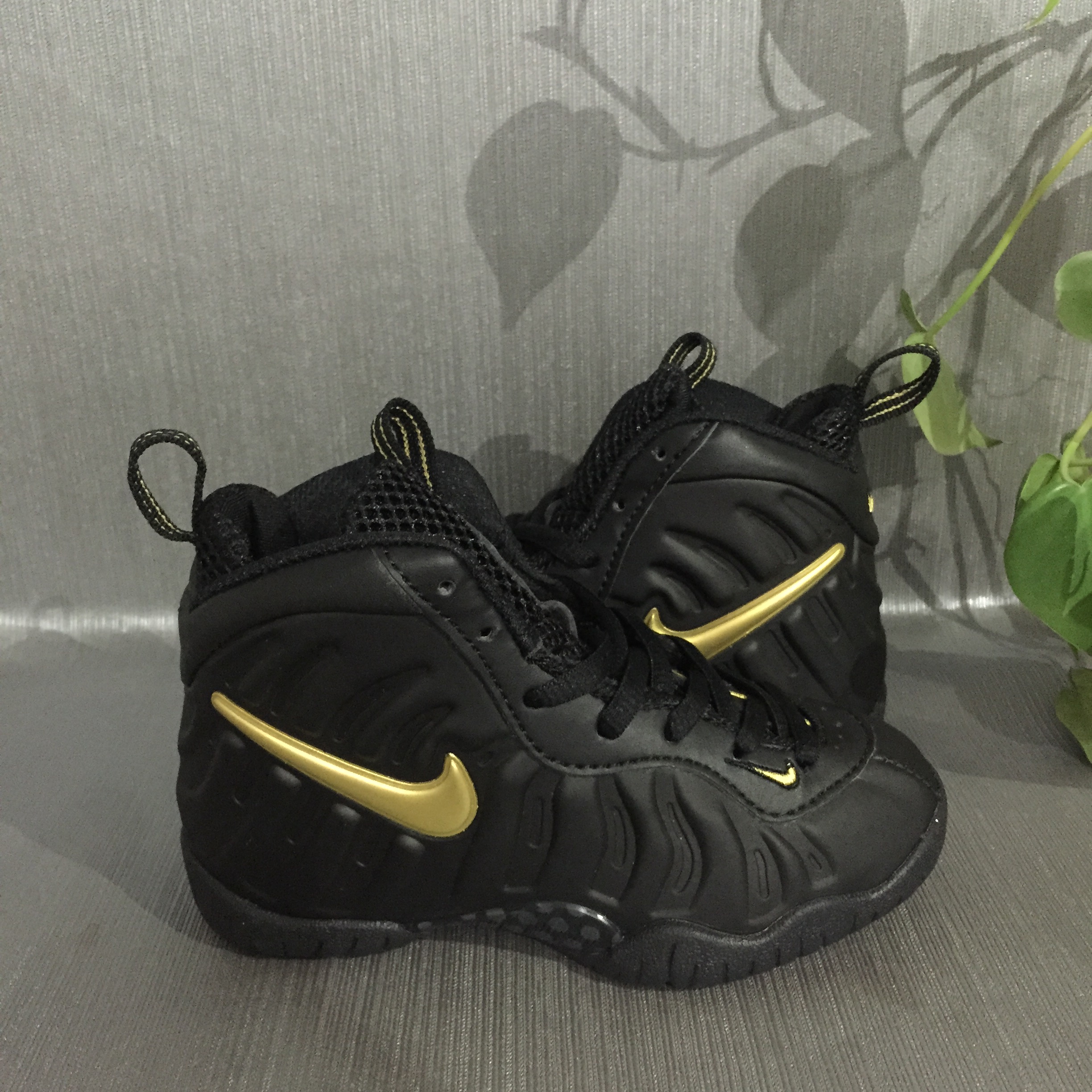 New Nike Air Foamposite One Black Gold Wings Shoes