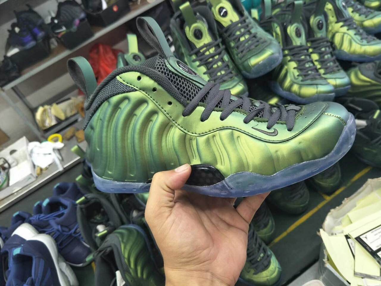 New Nike Air Foamposite One Green Black Shoes