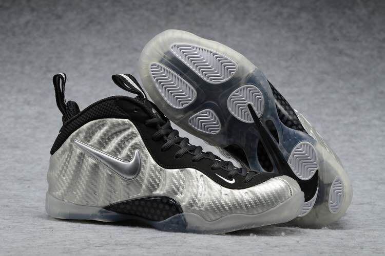 New Nike Air Foamposite One Silver Black Shoes