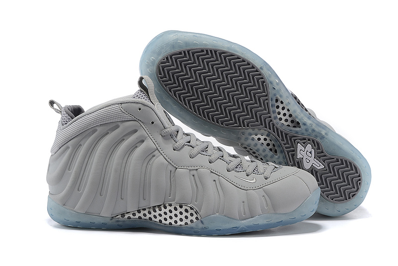 New Nike Air Foamposite One Wolf Grey Ice Blue Sole Shoes