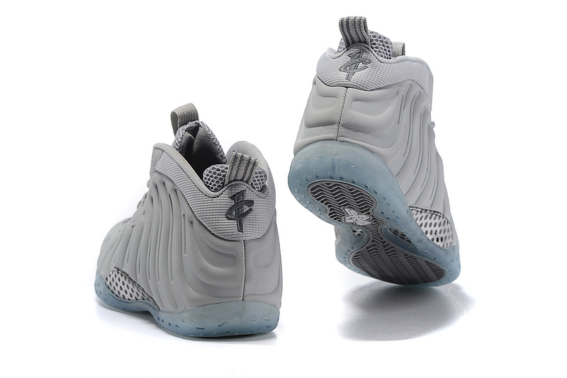 New Nike Air Foamposite One Wolf Grey Ice Blue Sole Shoes