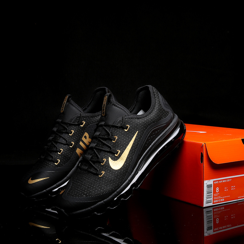 New Nike Air Max 2017 2 Black Gold White Shoes