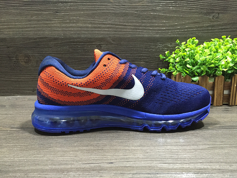 New Nike Air Max 2017 Flyknit Blue Orange White Shoes