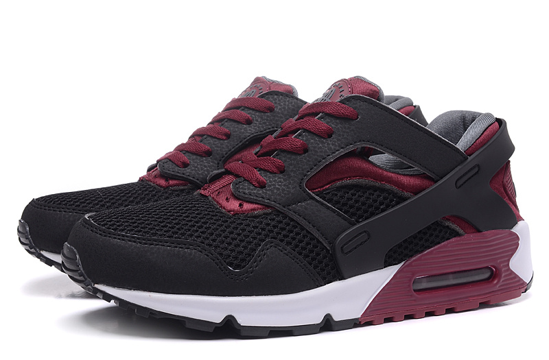 2016 Newest Nike Air Max 90 Huarache Black Wine Red White