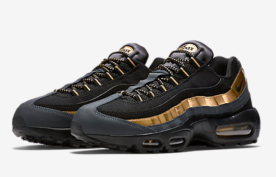 2016 Nike Air Max 95 Shoes 20th Black Gold