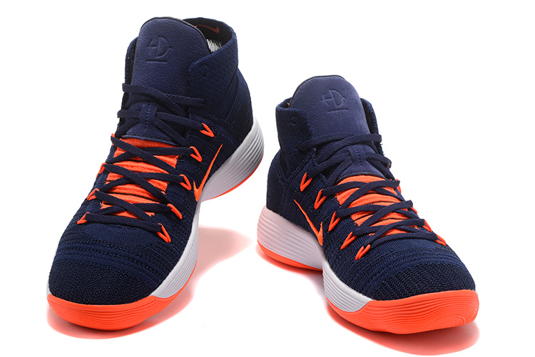 New Nike Hyperdunk 2017 Flyknit Deep Blue Orange White Shoes