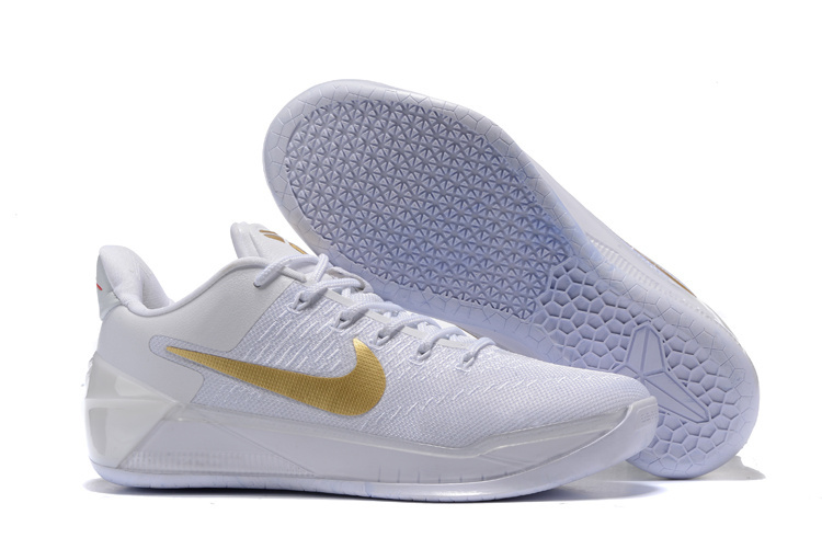 New Nike Kobe Bryant 12 Christmas White Gold Shoes