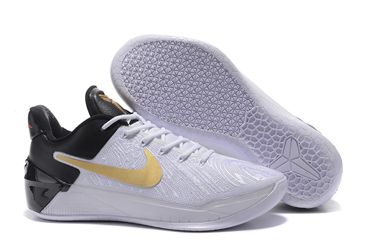 New Nike Kobe Bryant 12 White Black Gold Shoes