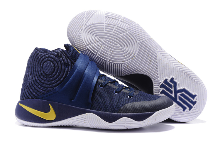 New Nike Kyrie 2 Deep Blue Yellow White Shoes