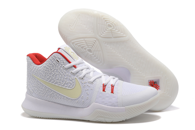 New Nike Kyrie 3 White Vamp Red Shoes