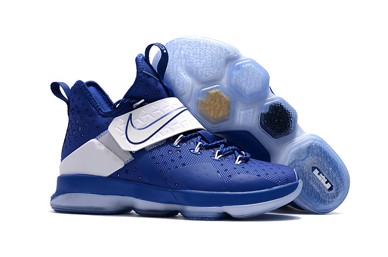 lebron blue and white shoes