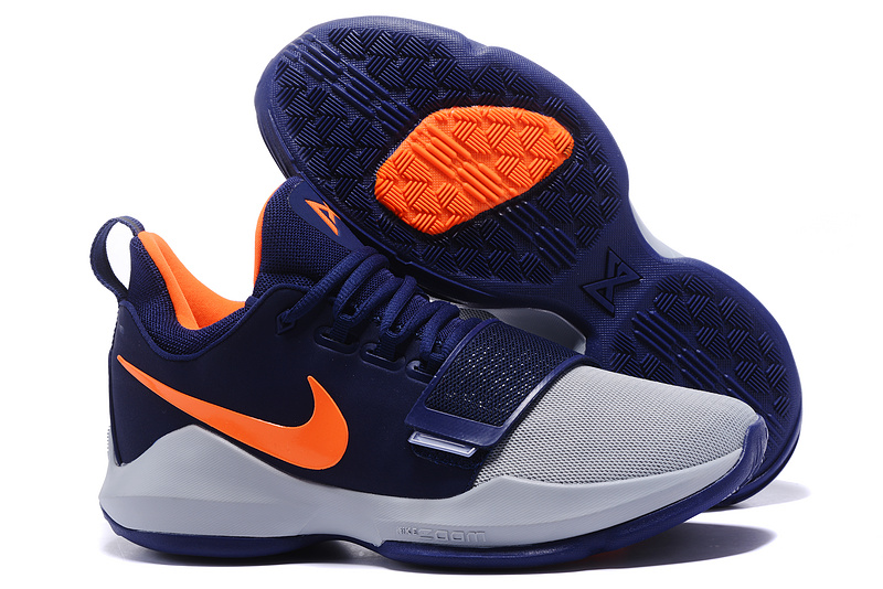 New Nike PG 1 Blue Grey Orange Shoes