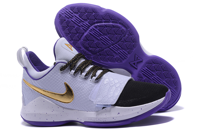 New Nike PG 1 White Black Purple Shoes