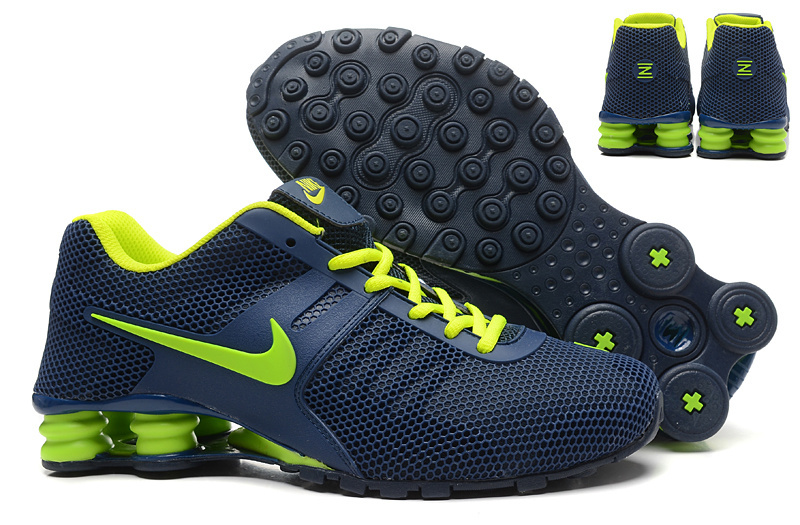 New Nike Shox Current Blue Fluorscent Green Shoes