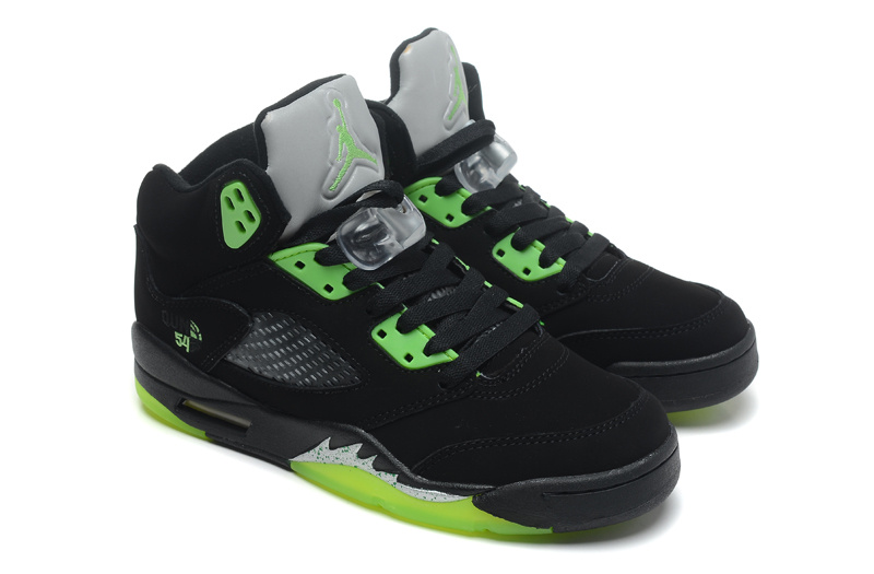 New Nike Air Jordan 5 Retro Black Green