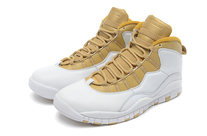 New Air Jordan 10 Retro White Yellow Shoes