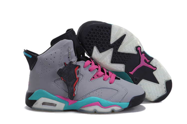 Nike Retro Jordan 6 Grey Pink Blue For Women