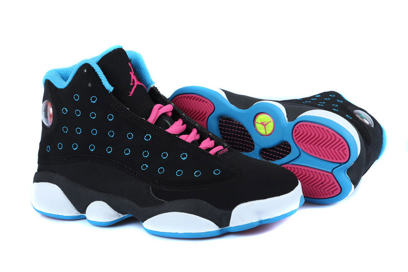 pink and blue jordan 13