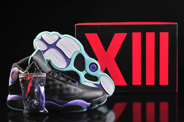 Women's Nike Jordan 13 Shoes Black Purple