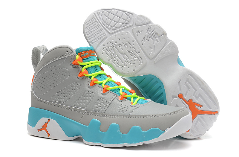 blue and orange jordan 9