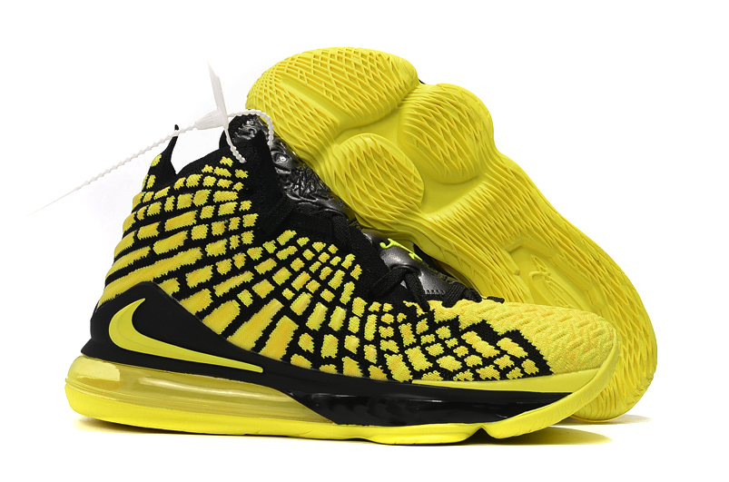 black and yellow lebrons