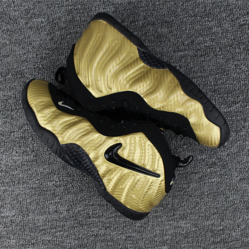 Nike Air Foamposite Gold Black Basketball Shoes