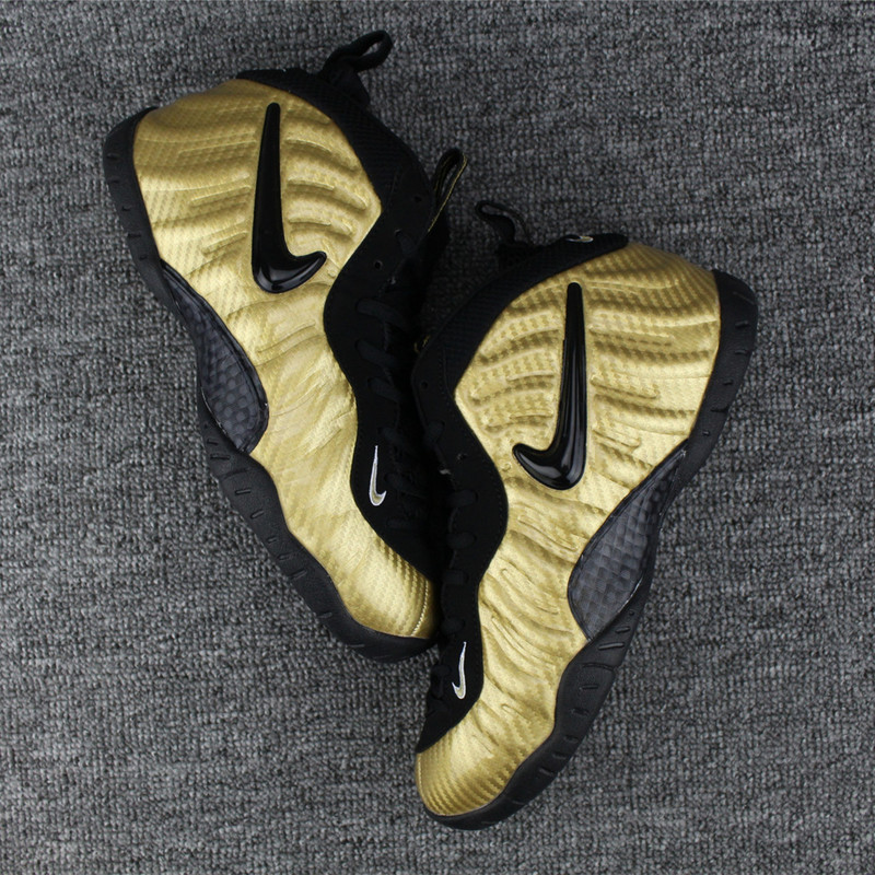 Nike Air Foamposite Gold Black Basketball Shoes